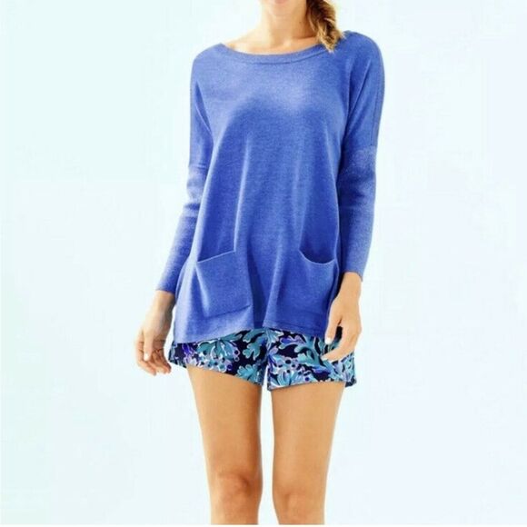 NWT Lilly Pulitzer Cobo Sweater Heathered Coastal Blue  Coolmax Size Small - Picture 1 of 13